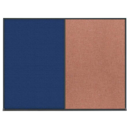 United Visual Products Triple Door Radius Plus Corkboard, 96" x UV8006PLUS-BLACK-COBACC